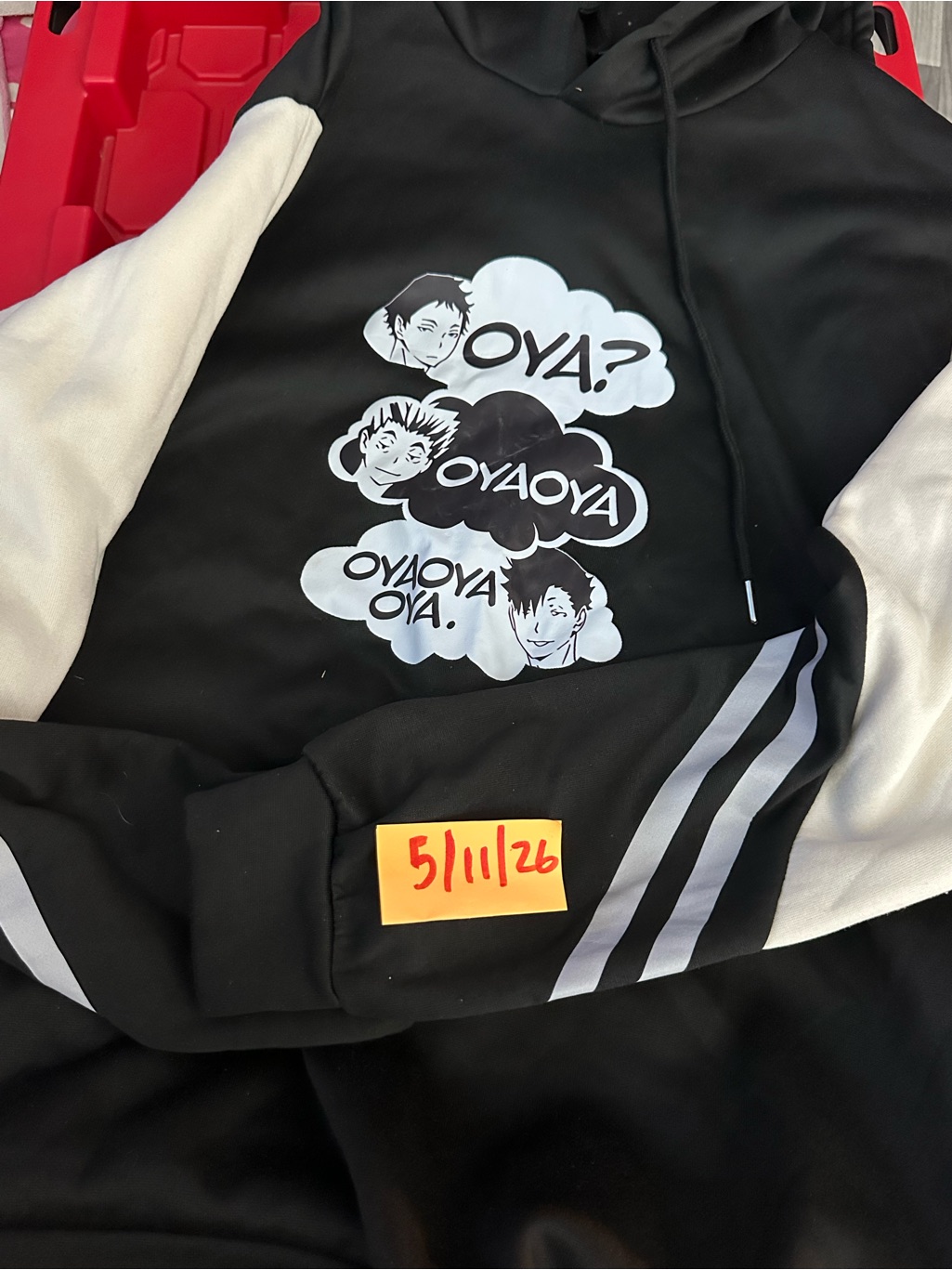 Oya Black & White Graphic Pullover Hoodie For Kids